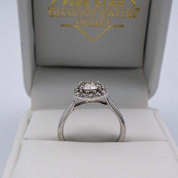 Platinum 1.29CTW Round-Brilliant Diamond Engagement Ring - VVS2 - J - Picture 1 of 7